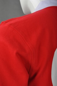 P693  設計領撞色Polo恤  來樣訂造Polo恤 度身訂造Polo恤 Polo恤專門店     紅色撞色領白色 細節-7